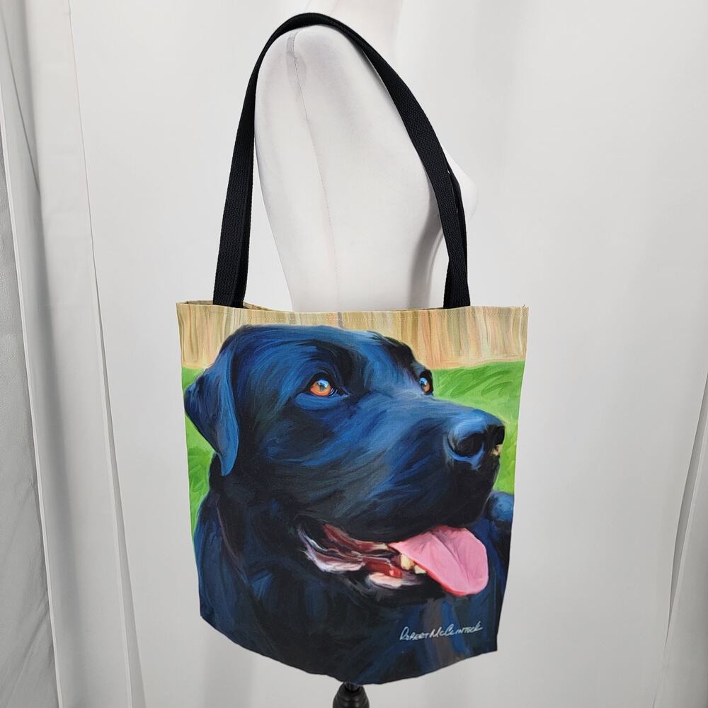 Robert Mcclintock Black Lab Canvas Tote Bag Double Sided Print
